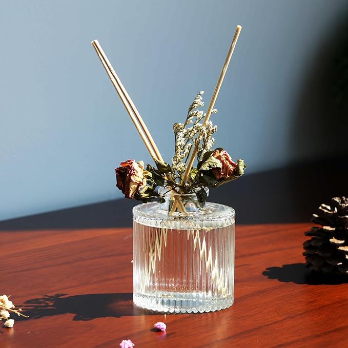 UCC Reed Diffuser Set, 3.38 oz Classic Cream Vanilla Premium Scented Diffuser with Flower Sticks Home Fragrance Reed Diffuser for Bathroom Shelf Decor