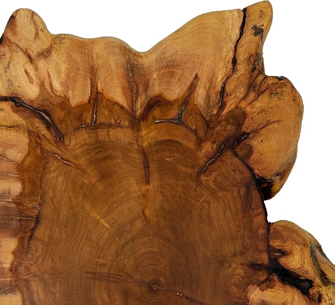 Natural Live Edge Wood Sculptures Home Decor, Irregular Abstract Jujube Tree Root Wooden Statues for Table Top Decor, Decorative Root Carving Ornament (Medium)
