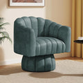 Modern 360 Degree Leather Swivel Cuddle Barrel Accent Sofa Chairs, Round Armchairs with Wide Upholstered, Leather Reading Chair for Living Room, Bedroom, Office, Waiting Rooms, (Navy)