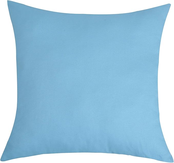 TangDepot Cotton Solid Throw Pillow Covers, 18" x 18" , Sky Blue, 1 Count (Pack of 1)