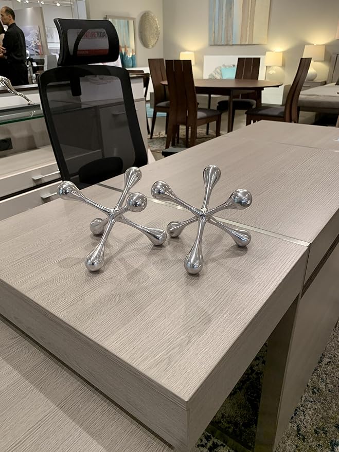 Modern Day Accents 5103 Cantillo Medium Decorative Jack, Silver, Aluminum, Games, Tabletop, Centerpiece, Home, Office, Desk, Sculpture, Figurine, 7" L x 7" W x 5.5" H