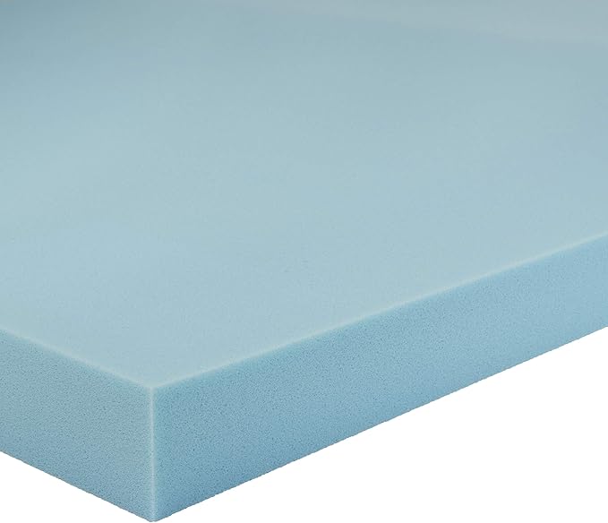 Amazon Basics Full Mattress Topper, Cooling Gel-Infused, CertiPUR-US Certified, 3 Inches, Blue