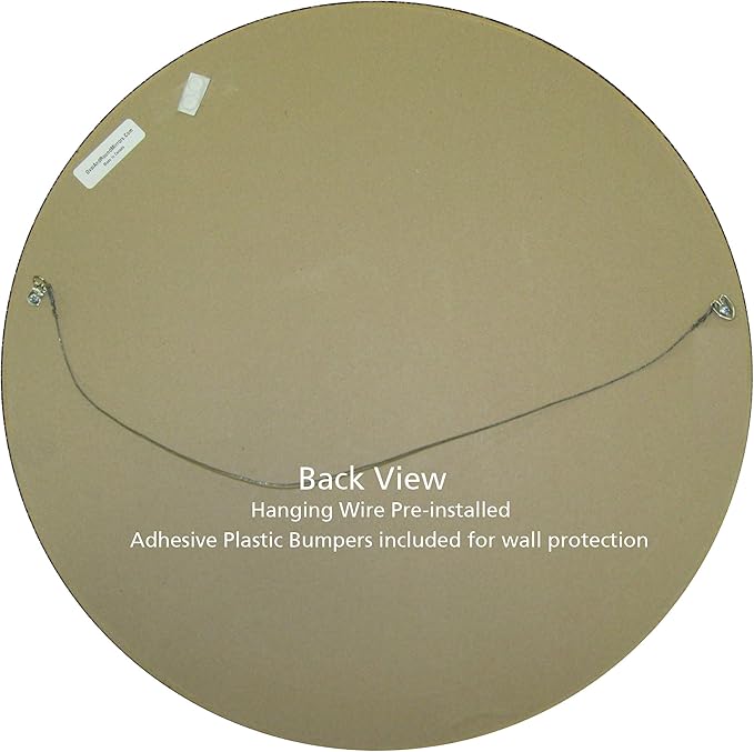 OVALCREST Round Beveled Wall Mirror for Home Decor - Philadelphia Style - Walnut - 28x28 Outside Dimensions