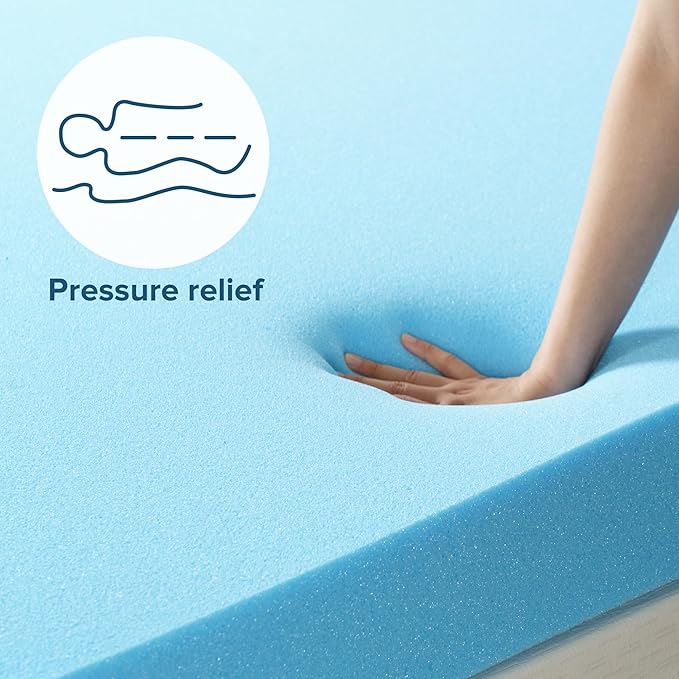 ZINUS 4 Inch Green Tea Cooling Gel Memory Foam Mattress Topper, Smaller, More Convenient WonderBox Packaging, Cooling Gel Foam, Pressure-Relieving Design, CertiPUR-US Certified, Twin