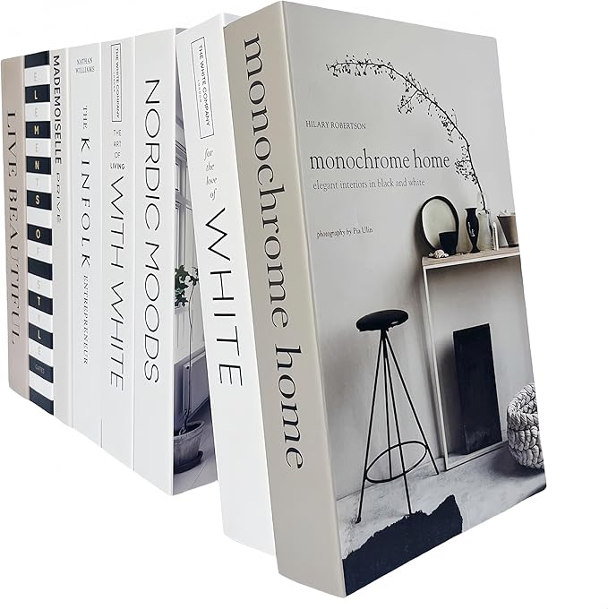 8 Pack Decorative Books, Ediactcyl Decoration Faux Books for Hardcover Home Decor | Fake Book Stacks Display for Bookshelf Room Decor (EDDB66)