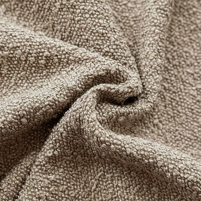 Foindtower Decorative Textured Boucle Throw Pillow Covers Accent Solid Pillow Cases Neutral Soft Cozy Couch Cushion Case for Chair Sofa Bedroom Living Room Home Decor 26x26 Inch,1PC,Light Khaki Tan