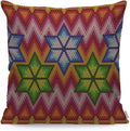 WONDERTIFY Throw Pillow Case Cover Beads of The Mexican People Huichol Ethnic Colorful Soft Linen Pillow Case for Decorative Bedroom/Livingroom/Sofa/Farm House Couch Pillow Cushion Covers 18x18 Inch