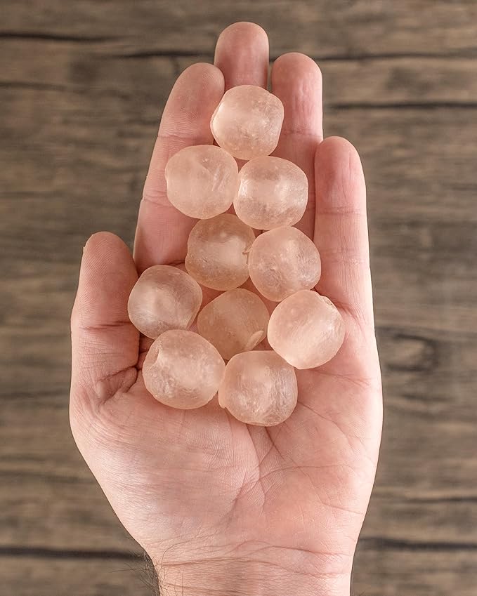 Jumbo Recycled Glass Beads, 21–25mm – African Sea Glass for Wall Hangings, Coffee Table Decor, Shelf Styling, and Home Accents – (Pink) – The Bead Chest