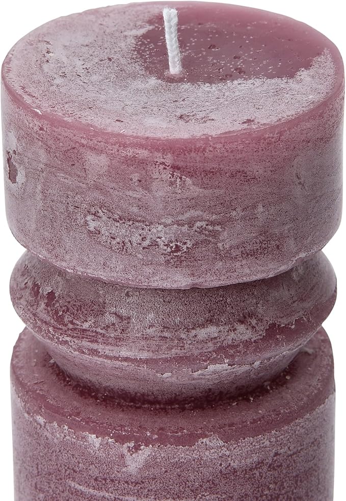 Creative Co-Op Unscented Totem Pillar, Pinot Candles, 3" L x 3" W x 6" H, Purple (Pack of 2)