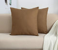 TangDepot Handmade Decorative Solid 100% Cotton Canvas Throw Pillow Covers/Cushion Covers, 45 Colors Available - (20" x20" , Light Coffee, 2 Count (Pack of 1))