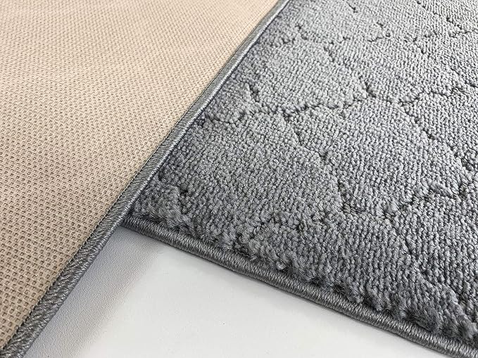 Custom Size Modern Runner Rug Carpet for Hallway Entryway Foyer Kitchen, Slip Resistant Latex Rubber Backed 31 inch Wide X Customized Length, Clouds Grey, 31 inch X 13 feet
