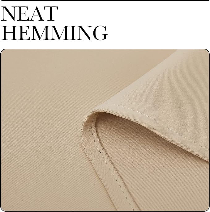 NICETOWN Room Darkening Curtain Panels for Cafe, Biscotti Beige, 2 Panels, W34 x L36 inch, Thermal Insulated Grommet Room Darkening Draperies/Drapes for Window