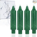 Green Short Taper Candle Sticks Dripless Tapered Candles for for Holiday Wedding Party Wax Unscented Dinner 6 inch Set of 4,Crystal Green