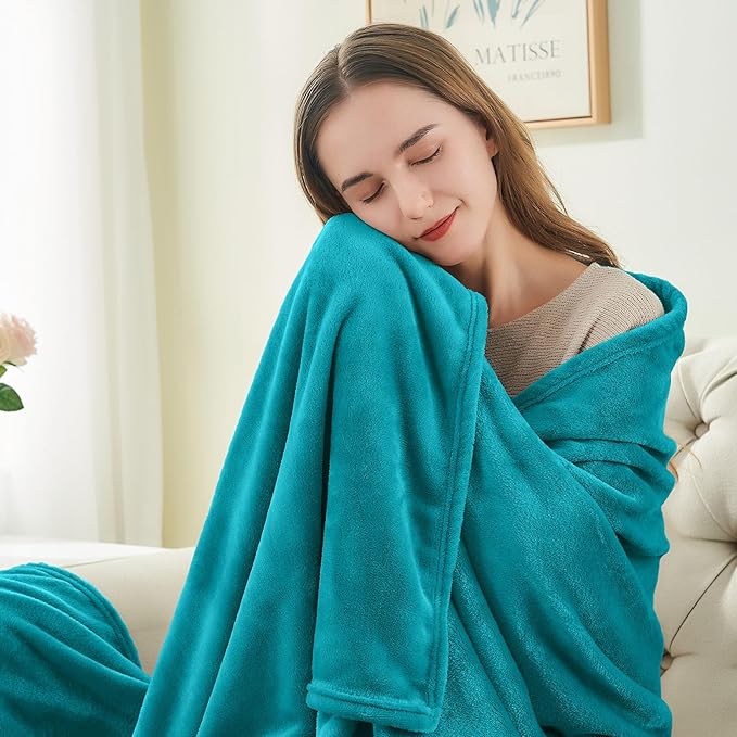BEDELITE Fleece Blanket King Size Blankets for Bed, Luxury Plush Cozy Fuzzy Blanket 108x90 inches, Super Soft Warm Lightweight Throw Blanket All Seasons Suitable, Bluebird