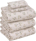 RUVANTI 100% Cotton Split King Sheets Sets for Adjustable Bed, 5 PCs, Soft & Breathable Percale Weave Bedding, Deep Pocket 16", Hotel Standard, Crisp Cool Feel & Durable, Floral Sheet, Twin Spring