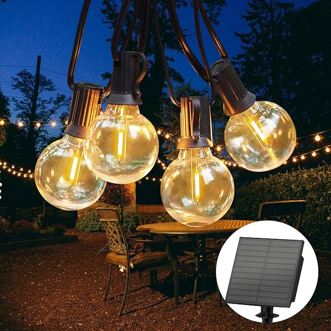 Meconard DC 3V Low Voltage, Solar Replacement Bulbs for G40 outoodr String Lights, Shatterproof 1W LED Bulb, E12/C7 Candelabra Screw Base, Warm White 2200K, 25Pack