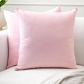 Encasa XO Throw Pillow Covers 20x20 in Set of 2 Light Pink | No Inserts | Cotton Pillow Covers for Living Room, Bed, Sofa, Couch | Decorative Cushion Covers with Improved Zippers
