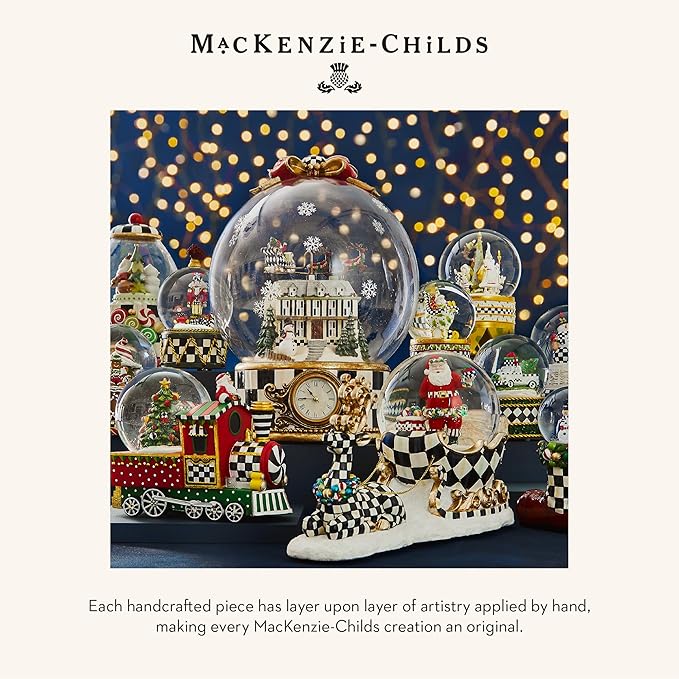 MACKENZIE-CHILDS Snow Globe, Christmas Decoration for Living Room, Holiday Decor, Dashing Through The Snow