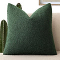 Foindtower Decorative Textured Boucle Throw Pillow Covers Accent Solid Pillow Cases Neutral Soft Cozy Couch Cushion Case for Chair Sofa Bedroom Living Room Home Decor 20x20 Inch,1PC,Pine Green