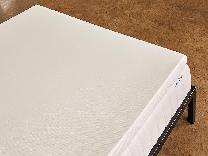 Pure Green Natural Latex Mattress Topper w/Luxury Cover - Firm - 2 Inch - Queen Size (GOTS Certified Organic)