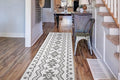 Custom Size Southwestern Style Runner Rug Mat for Wide Hallway Entryway Kitchen Laundry Room with Slip Resistant Latex Rubber Backing, Aztec Light Grey, 31 inch X 15 feet