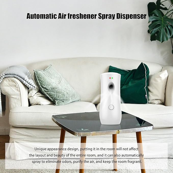 (4-Pack) Auto Air Freshener Spray Dispenser Free Stand or Wall Mounted Automatic Aerosol Aroma Machines are Widely Used in Hotels, Bedrooms, Airports, Bathrooms, Offices, Commercial Places (White 003)