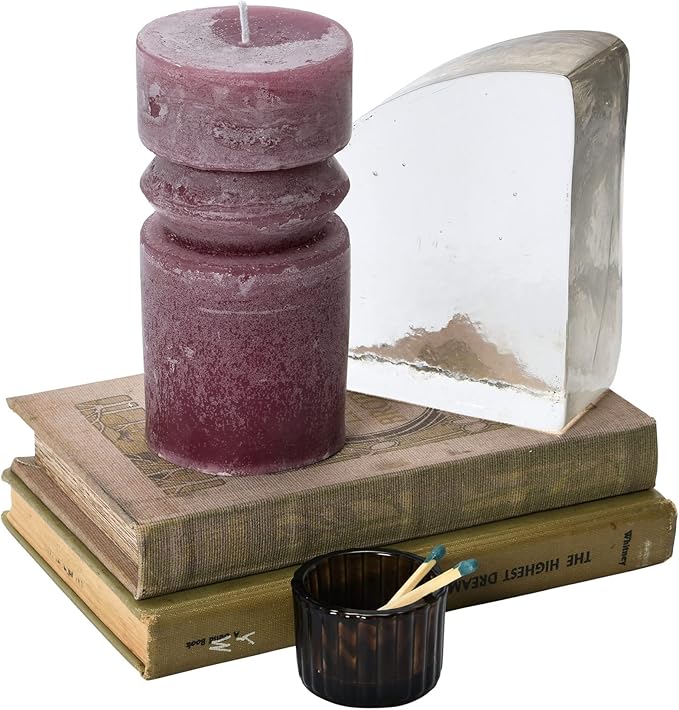 Creative Co-Op Unscented Totem Pillar, Pinot Candles, 3" L x 3" W x 6" H, Purple (Pack of 2)