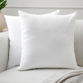 Encasa XO Throw Pillow Covers 18x18 in Set of 2 White | No Inserts | Cotton Pillow Covers for Living Room, Bed, Sofa, Couch | Decorative Cushion Covers with Improved Zippers
