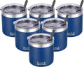 HASLE OUTFITTERS 10oz Insulated Tumblers with Lid and Straw,Stainless Steel Tumbler Travel Coffee Mug,Double Wall Reusable Tumbler Cup for Iced and Hot Drinks(Navy，6 Pack)