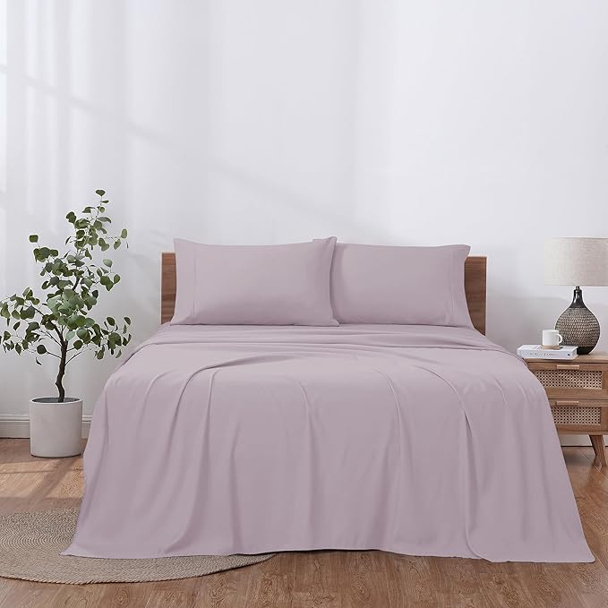 Modern Threads Soft Microfiber Solid Sheets - Luxurious Microfiber Bed Sheets - Includes Flat Sheet, Fitted Sheet with Deep Pockets, & Pillowcases Dusty Mauve Full