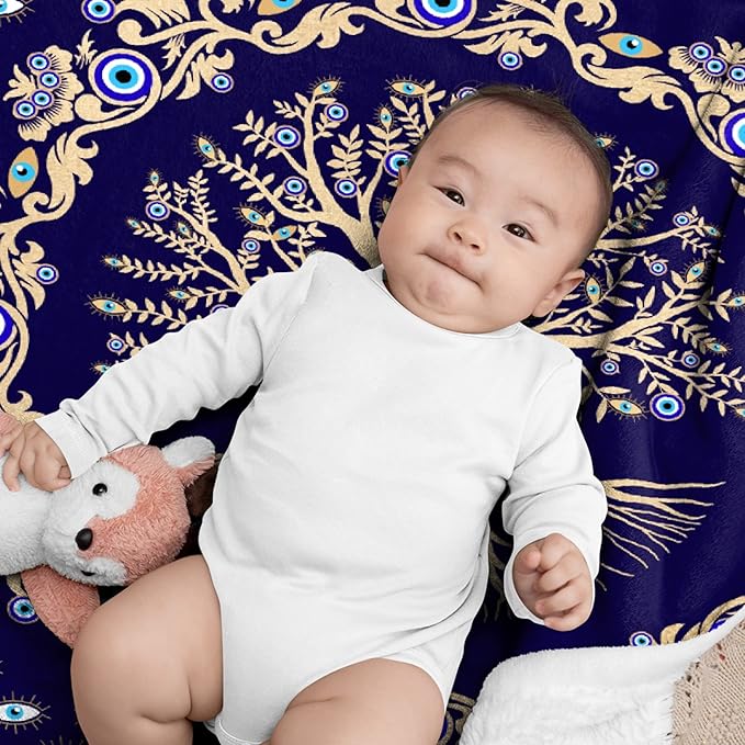 Evil Eyes Throw Blanket|Evil Eye Decor for Boys Girls|Plush Cozy Warm Tree Of Life Blanket Couch Sofa Bed|Magic Evil Eye Pattern,50''x60'' Spiritual Evil Eye Teens