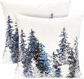 Decorative Throw Pillow Covers Set of 2 Cedar Forest Pillow Covers 18x18 inch Super Soft Short Plush Square Throw Pillows,Farmhouse Outdoor Pillow Covers for Couch Sofa Bed Living Room