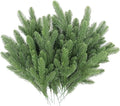 Hananona 50 Pcs Artificial Pine Branches Green Plants Pine Needles DIY Accessories for Garland Wreath Christmas and Home Garden Decor (50, Green)