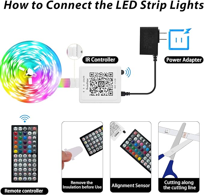 400ft Led Lights for Bedroom Music Sync, Color Changing Led Strip Lights with IR Remote and App Control RGB Led Light Strip for Home Party Room Decor