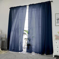 OWENIE Blue Sheer Curtains, Sheer Curtains 84 inch Length 2 Panels Set, Rod Pocket Voile Fimly Sheer Drapes for Living Room/Bedroom, 2pcs, Each 42" W x 84" L, Navy Blue