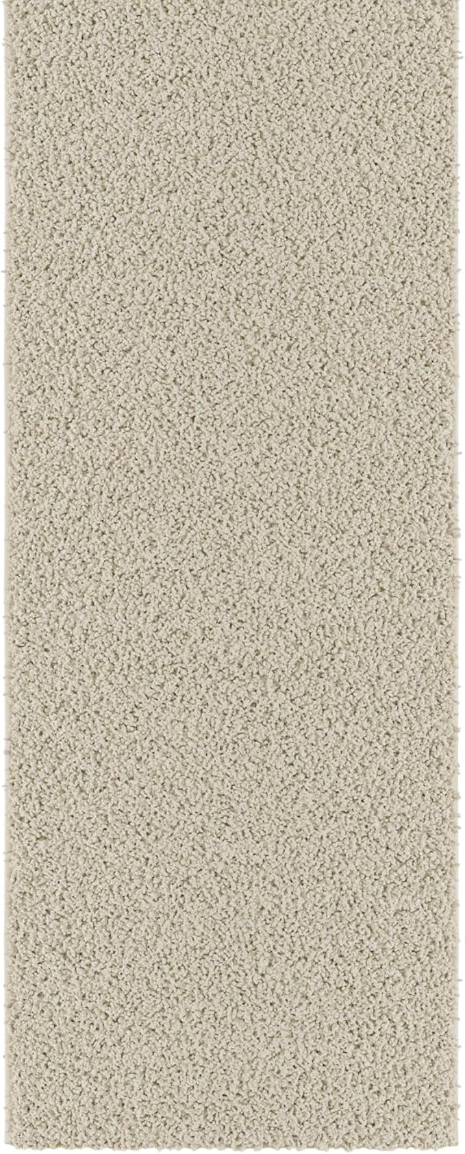 Ottomanson 3' x 16' Shaggy Runner Rug - Plush & Cozy Non-Slip Carpet for Bedroom, Living Room, Bathroom & Entryway - Durable & High-Traffic Friendly for Hallways & Dorms, Cream