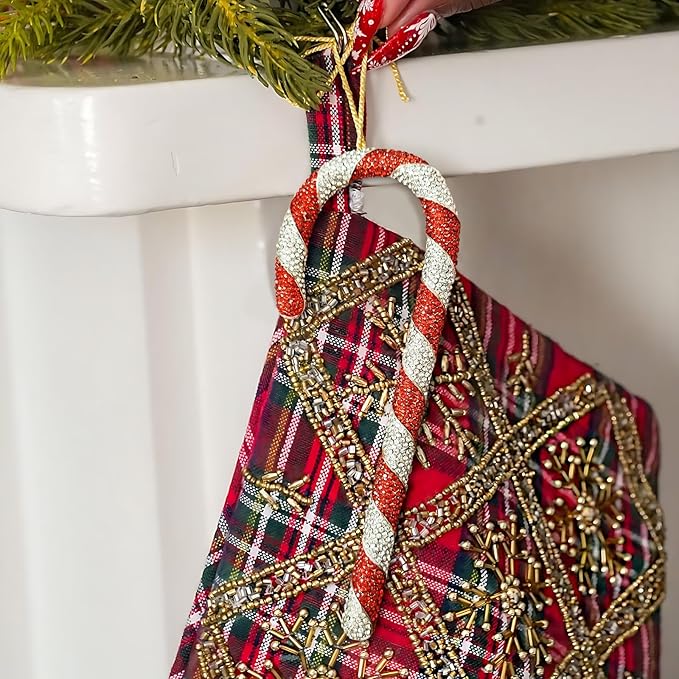 2025 Christmas Candy Cane Ornaments Hanging Ornaments for Christmas Tree Decorations Keepsake Gifts for Sisters Mom Grandma Women|Candy Cane Ornament