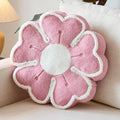 Flower Shaped Decorative Throw Pillow Cushion for Bed Couch, Cute Flower Plush Throw Pillows Home Decor Floor Pillow Seating Cushions (Grey Pink, 13.7 Inches)