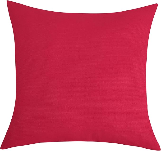 TangDepot Handmade Decorative Solid 100% Cotton Canvas Throw Pillow Covers/Pillow Shams, (28"x28", Watermelon Red), 1 Count (Pack of 1)