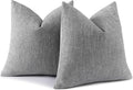 decorUhome Christmas Chenille Decorative Throw Pillow Covers 16x16 Set of 2, Farmhouse Textured Square Neutral Solid Accent Pillow Covers for Couch Sofa Bed Living Room Home Decor, Grey