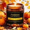 Fall Candles - Spiced Pumpkin Scented Candle, Autumn Scented Candles for Home - Natural Soy Autumn Candle - 7 oz Aromatherapy Candle, Fall Gifts for Women Men
