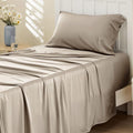 Bedsure Cooling Sheets Twin XL, Rayon Derived from Bamboo, Breathable & Soft Twin XL Sheet Sets, Deep Pocket Up to 16 Inches, Hotel Luxury Silky Dorm Bedding for Hot Sleepers, Simply Taupe