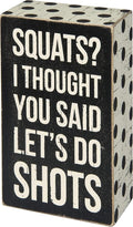 Primitives by Kathy 31074 Polka Dot Trimmed Box Sign, 3 x 5, Squats Shots