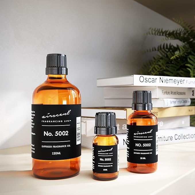 AirScent Creed-Aventus-Inspired Diffuser Oil - No. 5002 Perfume Dupe - Premium Fragrance Oil Blend for Ultrasonic and Waterless Diffusers and Crafting - 10 ml, 0.34 fl oz Glass Bottle with Dropper