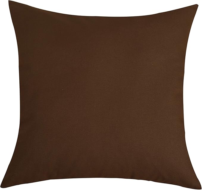 TangDepot Cotton Solid Throw Pillow Covers, 14" x 14" , Coffee, 1 Count (Pack of 1)