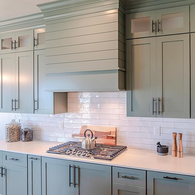 JOY DECOR 3 Pack Cabinet Handles, Black Cabinet Pulls, 2-1/2 in Hole Center Kitchen Hardware, Stainless Steel T Bar Handles for Dresser Drawers