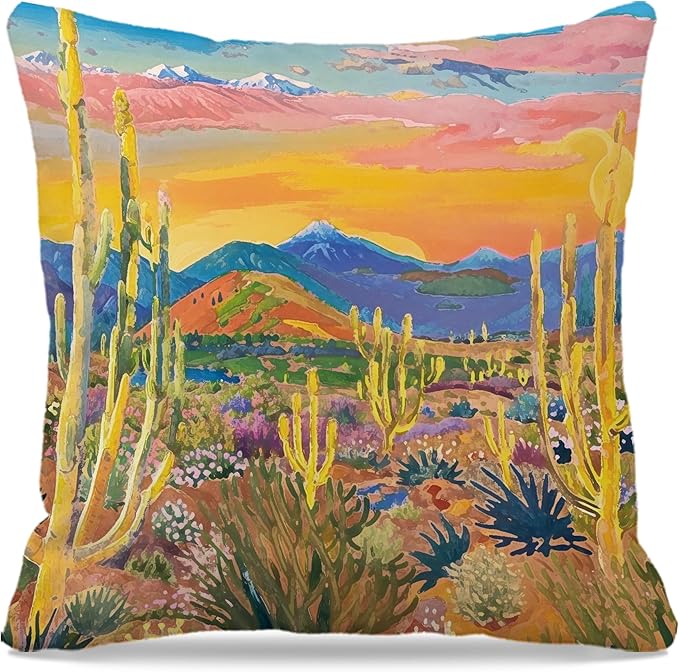 Nogrit Western Pillow Covers - Southwestern Throw Pillows, Desert Decor Vintage Western Decor, 18x18