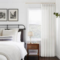 Pinch Pleated Linen Curtains 108 Inches Long for Living Room 50 Inch Wide Ivory Beige White Double Pleated Drapes Back Tab Neutral Boho Ceiling Floor 108 Inch Window Curtains Bedroom 50x108 1 Panel