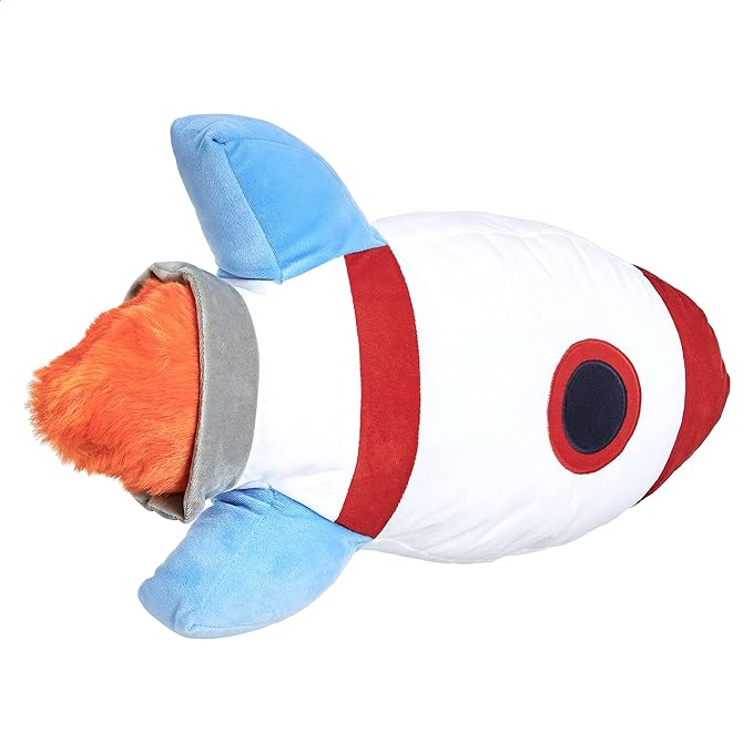 Amazon Basics Kids Room Décor, Space Rockets Decorative Pillow - Spaceship, Polyester, Assorted, 16.5" x 4"