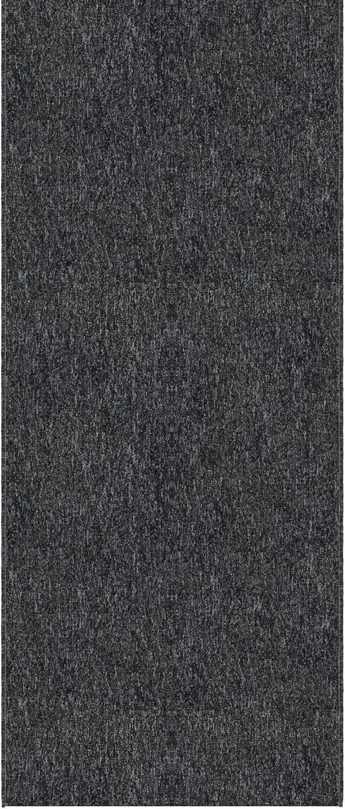 Ottomanson 2' x 23' Ultra-Thin Hallway Runner Rug - Durable Non-Slip Carpet for High-Traffic Areas - Fits Under Doors for Seamless Entry - Ideal for Kitchen, Entryway, Bedroom & Living Room, Black